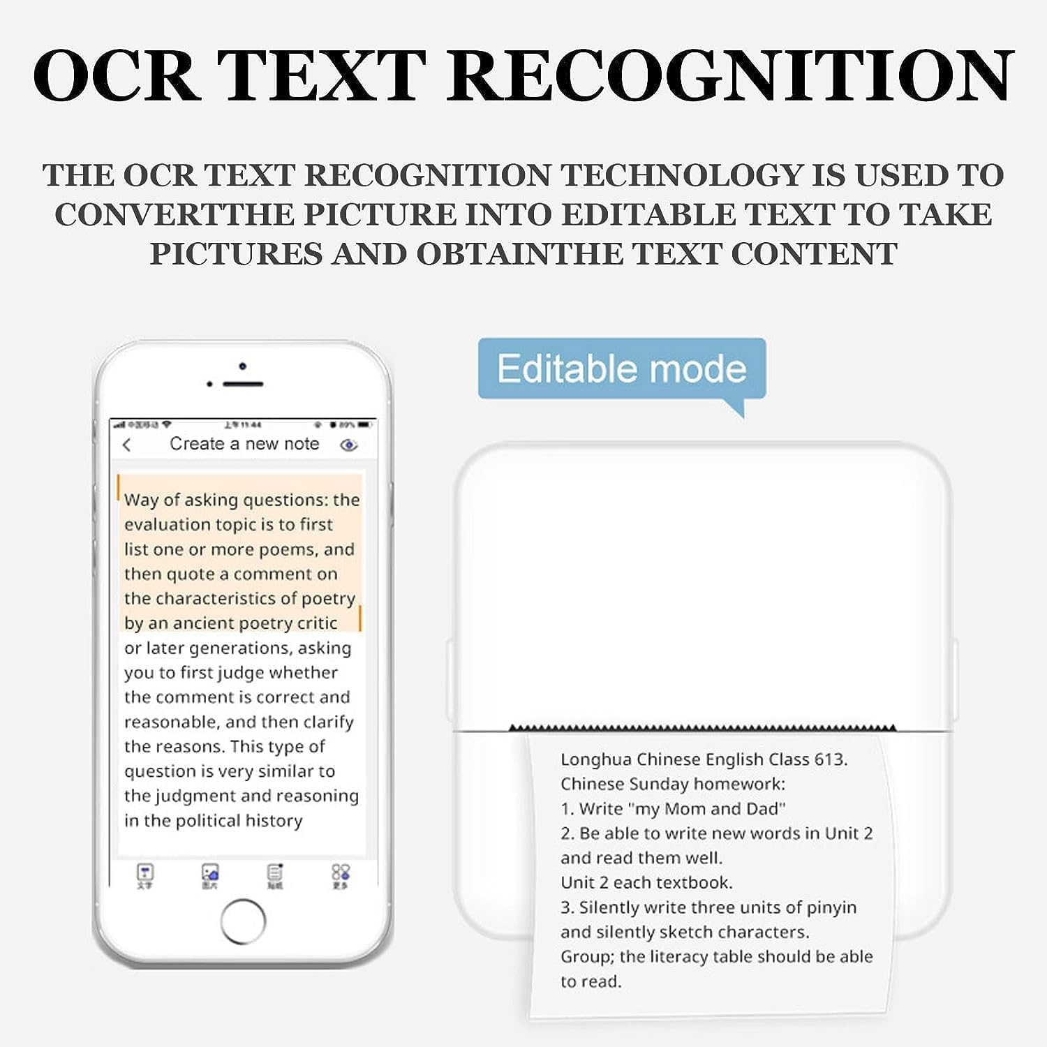 Mini Pocket Sticker Printer Bluetooth Wireless Connection Portable Sticker Maker for Learning, Note, Journal, DIY, Work