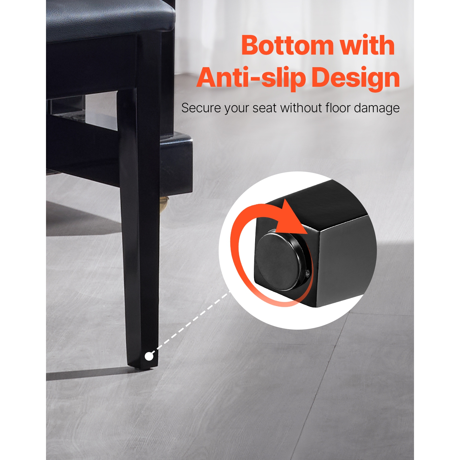 VEVOR 22" x 13.78" x 19" Piano Bench, Keyboard Piano Chair with High-Density Padded Cushion, Storage Compartment for Music Books, Wooden Piano Seat,