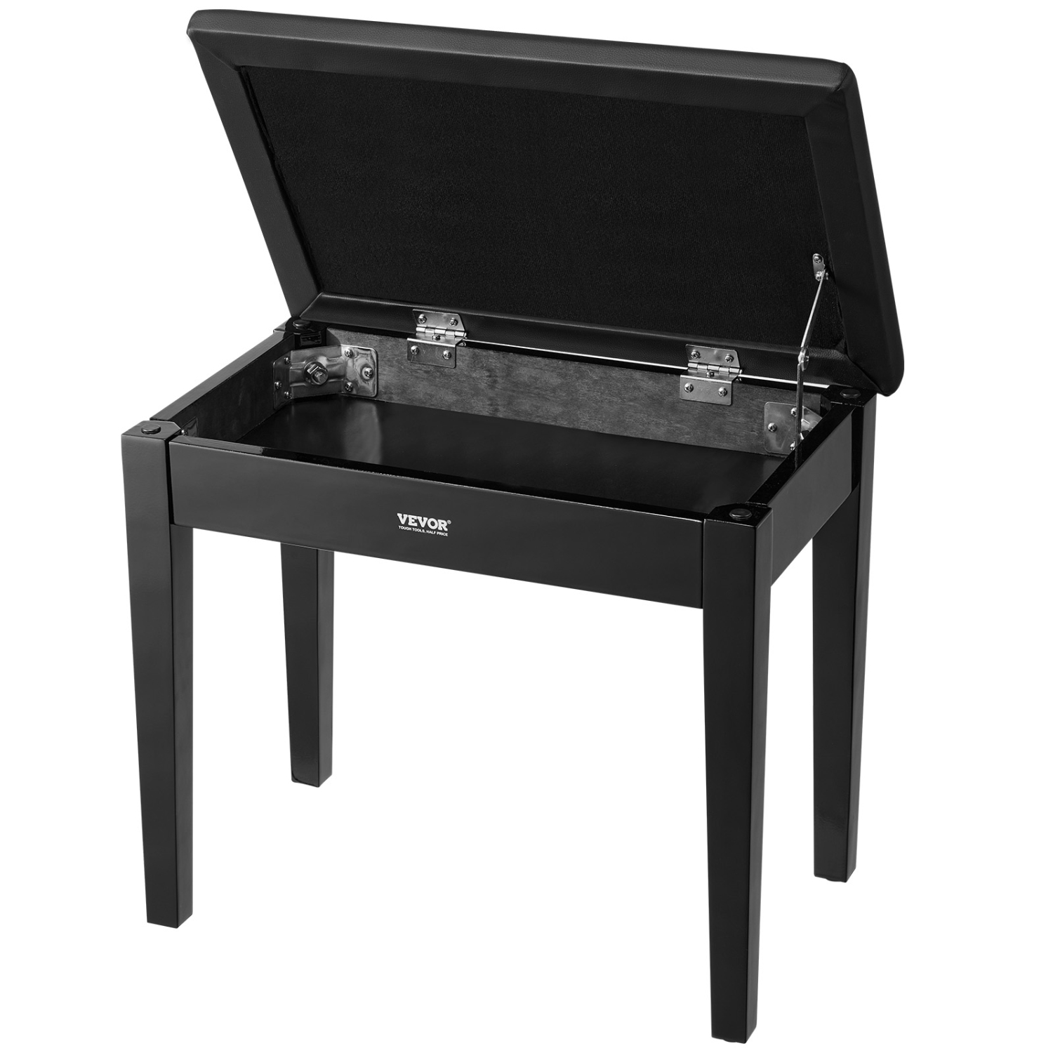 VEVOR 22" x 13.78" x 19" Piano Bench, Keyboard Piano Chair with High-Density Padded Cushion, Storage Compartment for Music Books, Wooden Piano Seat,