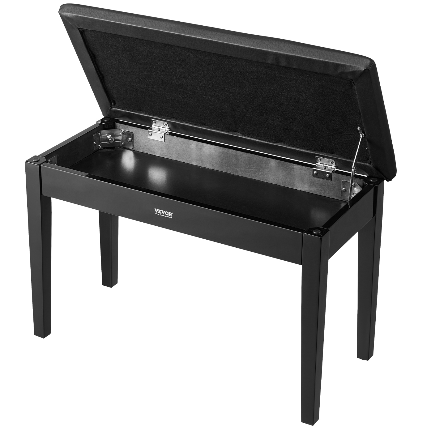 Banc à piano VEVOR de 29,5 x 14 x 19&nbsp;po, fauteuil piano Duet avec coussin rembourré haute densité, compartiment de rangement pour livres de