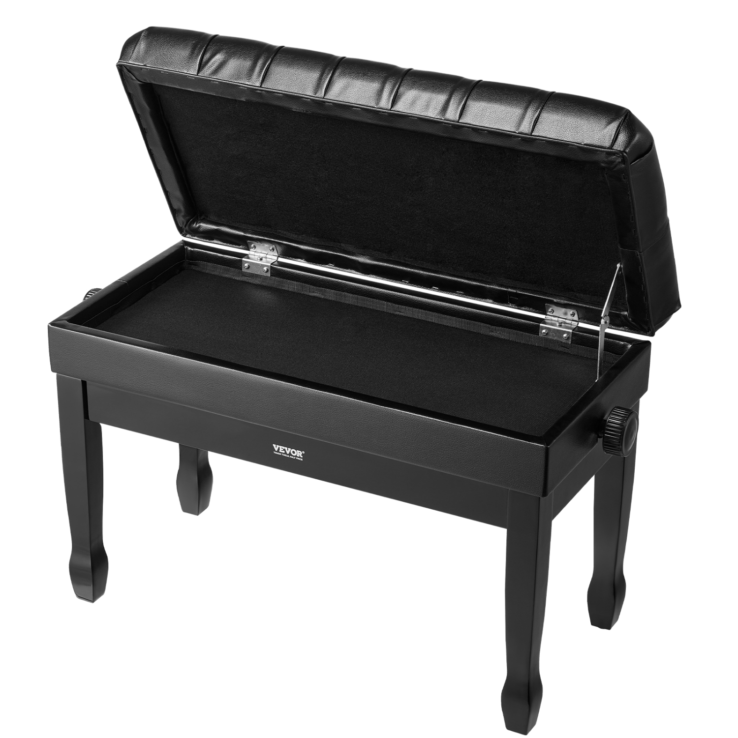 VEVOR 29.5"x14"x20.3" Piano Bench, Duet Keyboard Piano Chair with 20.3"-23.4" Height, Padded Cushion, Storage Compartment for Music Books, Wooden