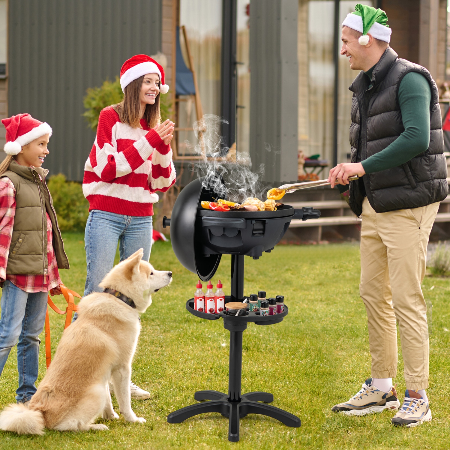 Gymax Indoor Outdoor Electric Grill w/ Non-stick Grill Plate Temperature Control