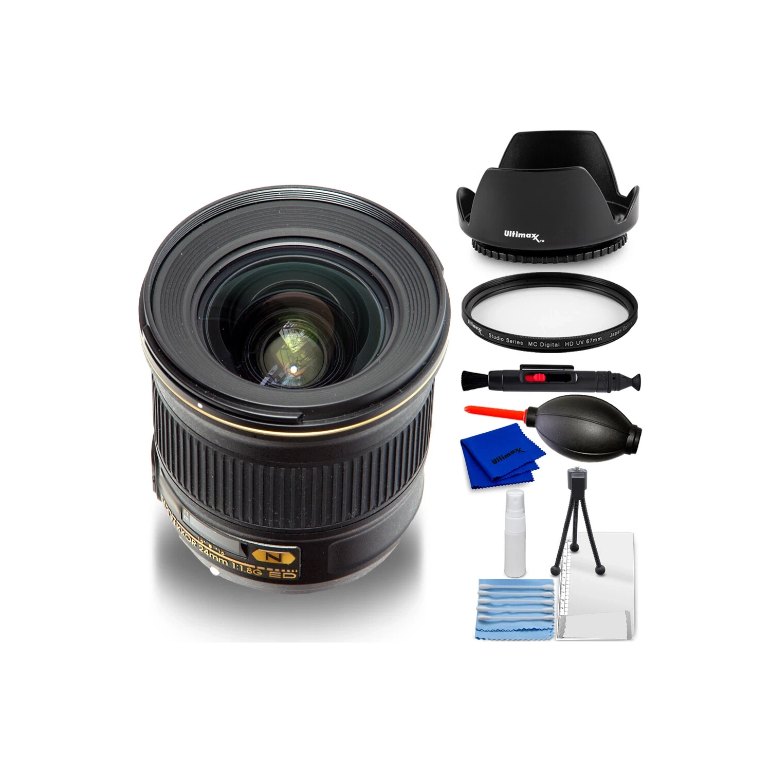 Nikon AF-S NIKKOR 24mm f/1.8G ED Lens 20057 - 7PC Accessory Bundle