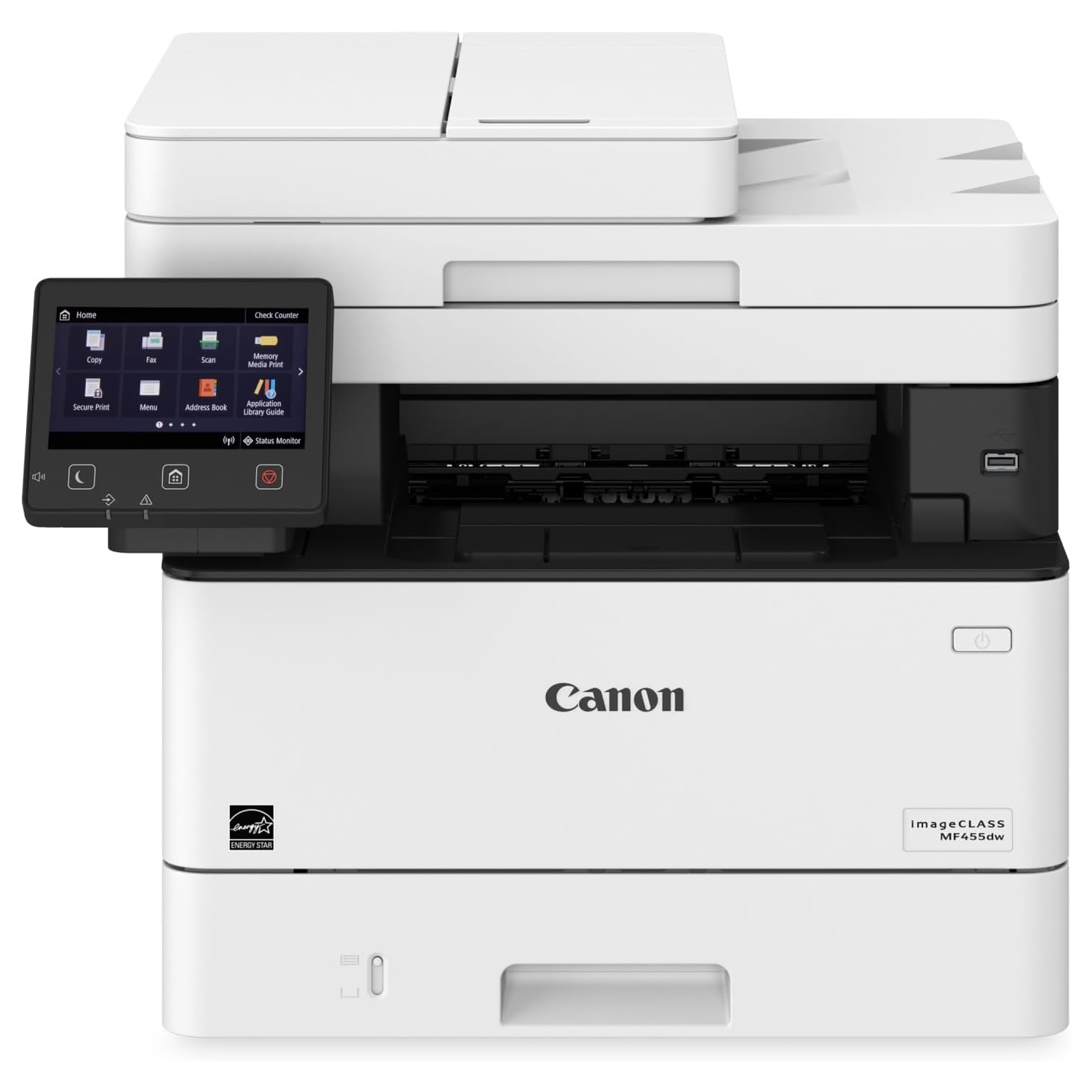 Refurbished - Canon imageCLASS MF455dw - Monochrome Duplex, Wireless All-in-One Laser Printer with Scanner, Copier and Fax, Auto Document Feeder,