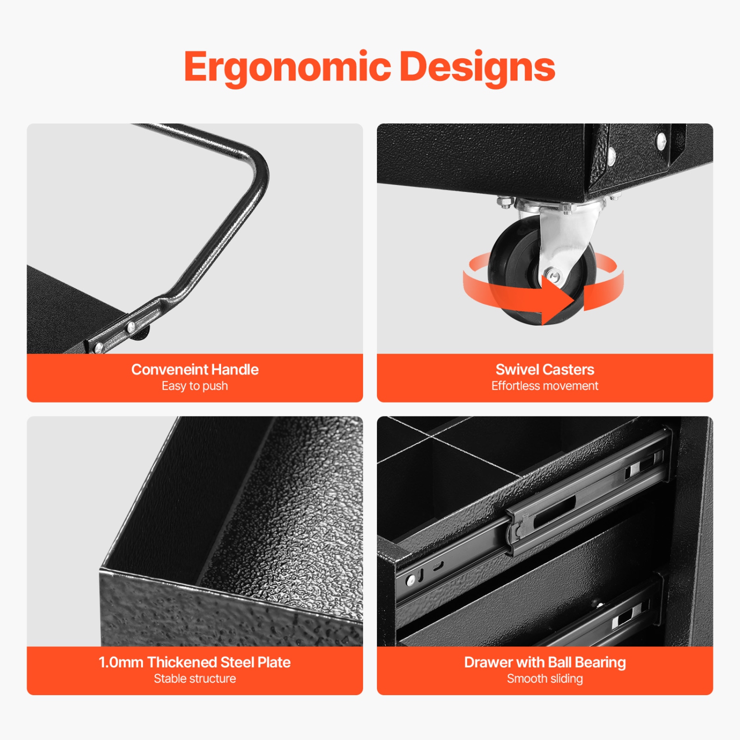 Chariot de soudage VEVOR à 2 tiroirs, robuste avec armoire verrouillable antivol, capacité statique de 350 lb, roues à 360°, chaînes de sécurité pour