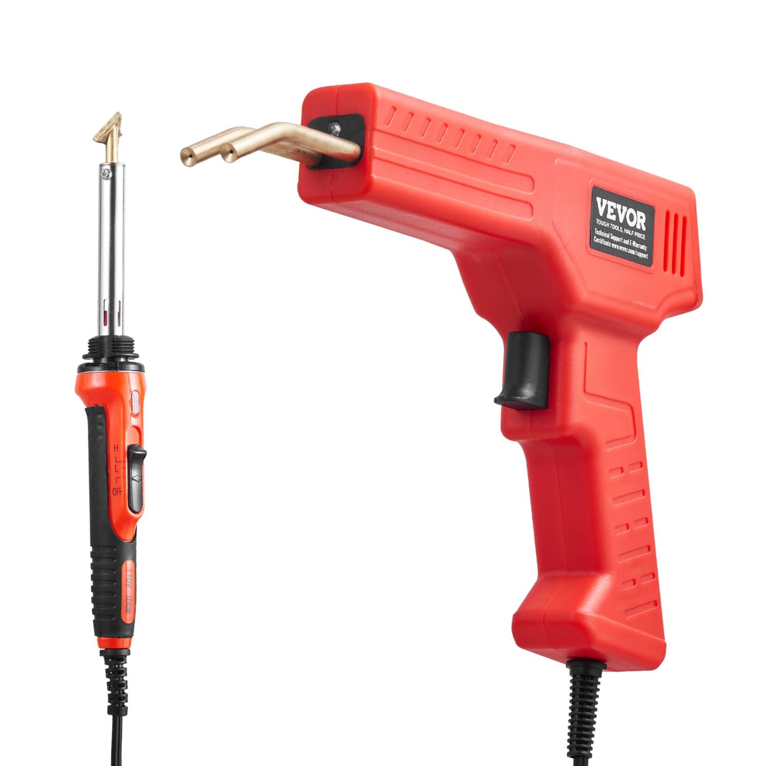 VEVOR 100W Plastic Welder Kit Deluxe, Welding Gun+60 W/100W Soldering Iron, Professional Welding Tool with 1000PCS Hot Staples & 60 Rods for Car