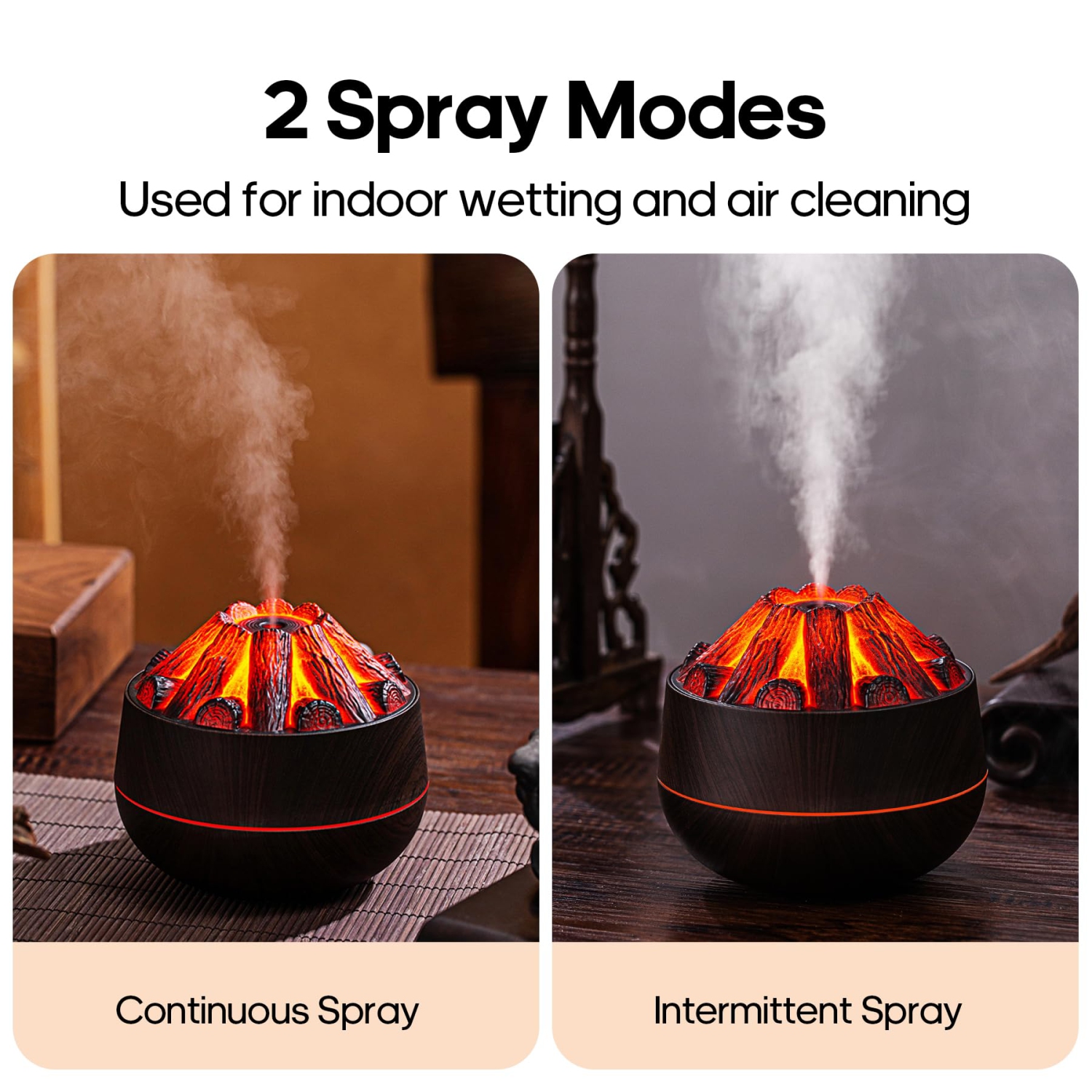 Flame Diffuser Humidifier, 300ml Silent Mini Aromatherapy Diffuser, Portable Humidifier for Home, Office, or Gym