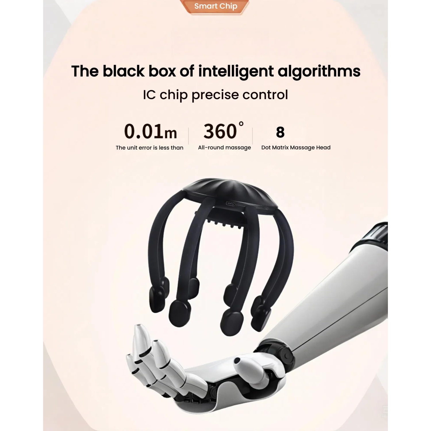 Electric Scalp Massager with 8 Nodes, 4 Modes, Portable Rechargeable Head Massager for Stress Relief, Headache Relief, and Sleep Aid