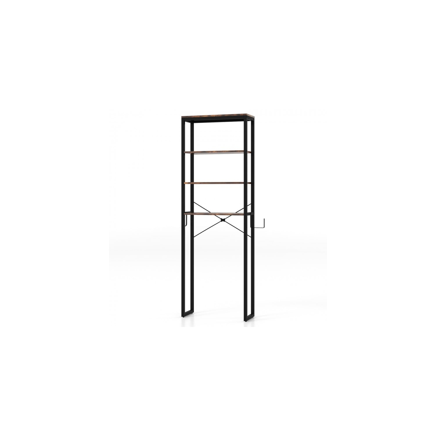Freestanding 4-Tier Bathroom Storage Rack with Adjustable Metal Shelves