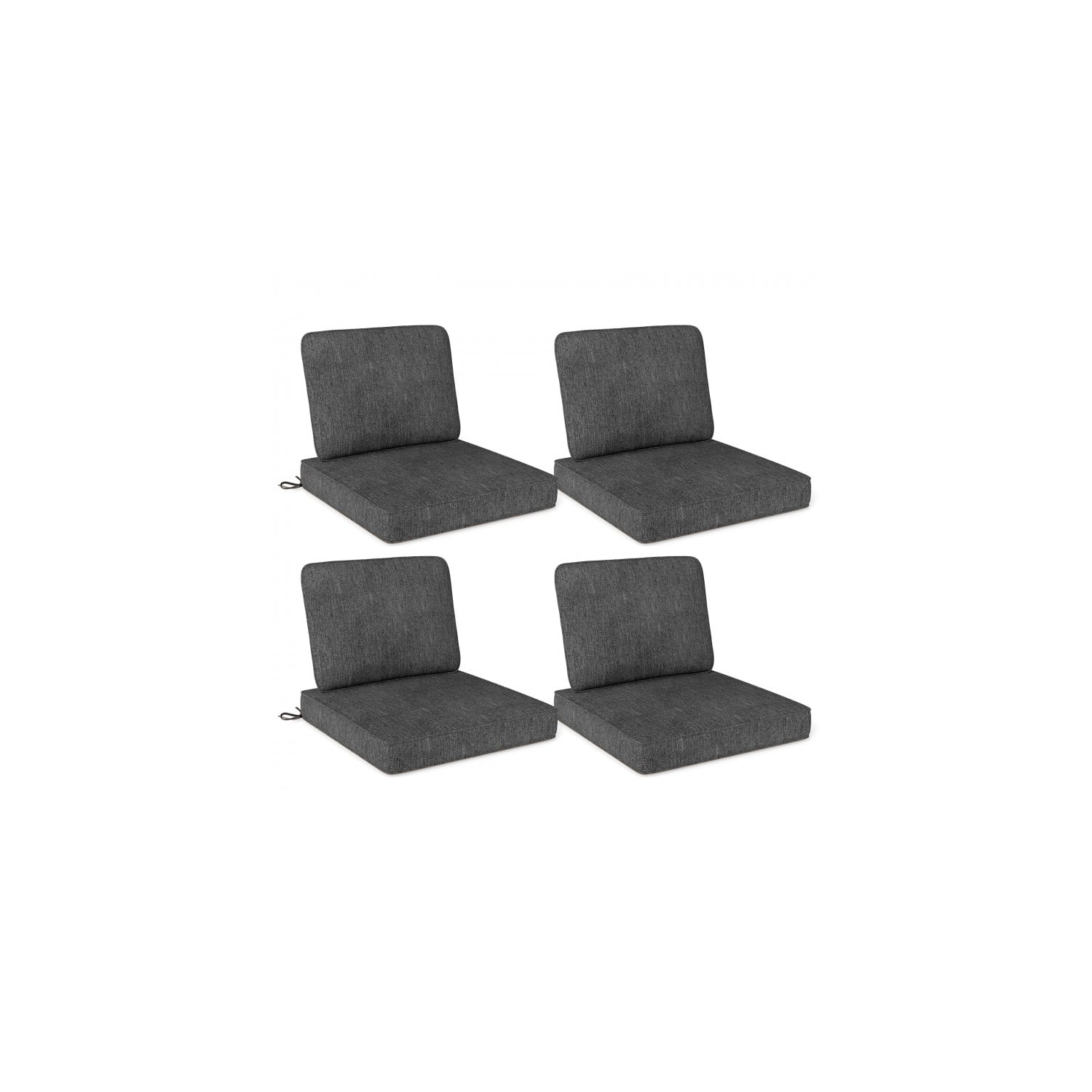 Ensemble de 4 coussins amovibles pour chaises de patio et bancs d'extérieur