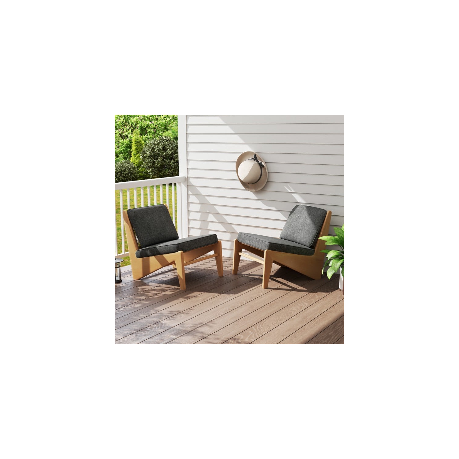 Ensemble de 4 coussins amovibles pour chaises de patio et bancs d'extérieur