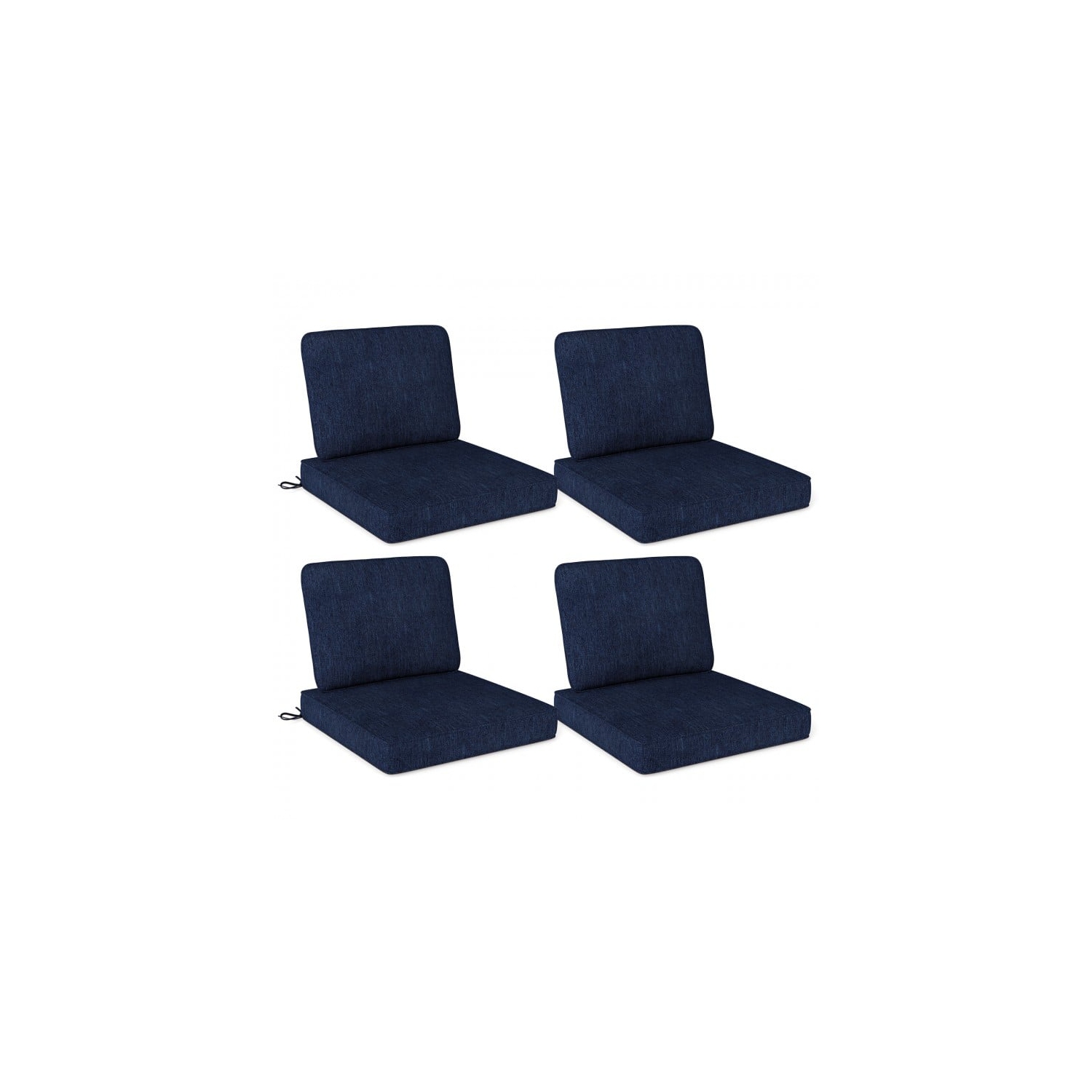 Ensemble de 4 coussins amovibles pour chaises de patio et bancs d'extérieur