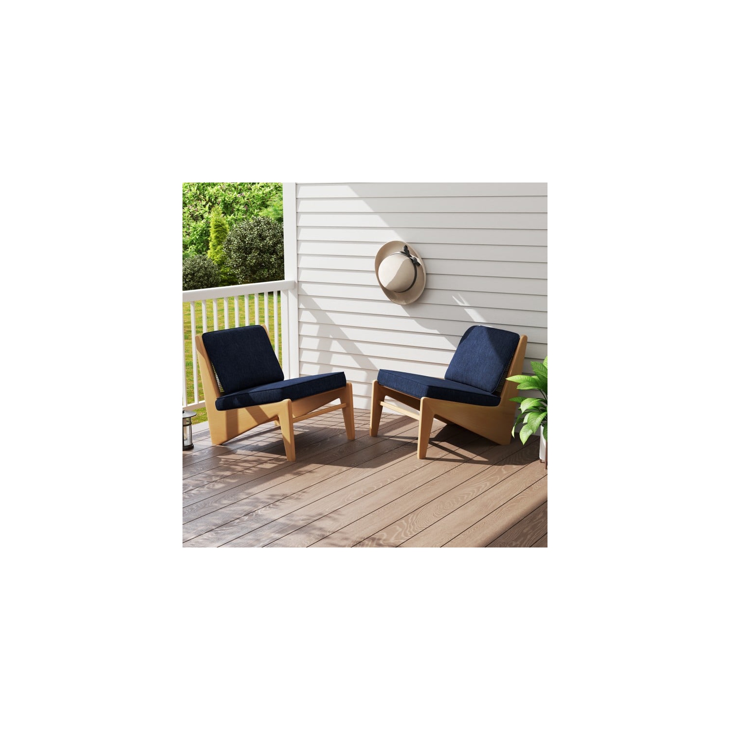 Ensemble de 4 coussins amovibles pour chaises de patio et bancs d'extérieur