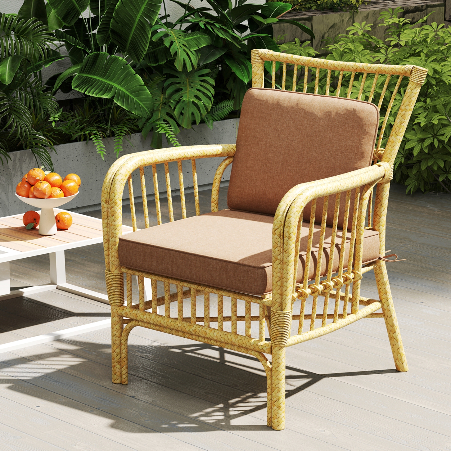 Ensemble de 4 coussins amovibles pour chaises de patio et bancs d'extérieur