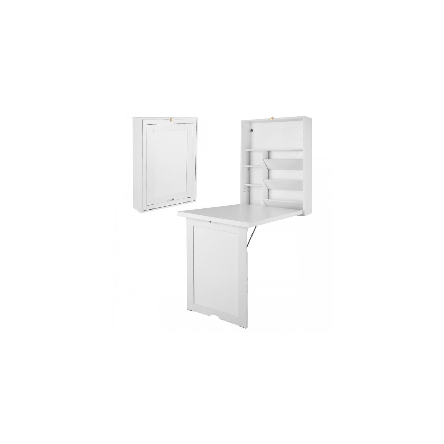 Bureau escamotable mural, poste de travail flottant convertible pour petits espaces