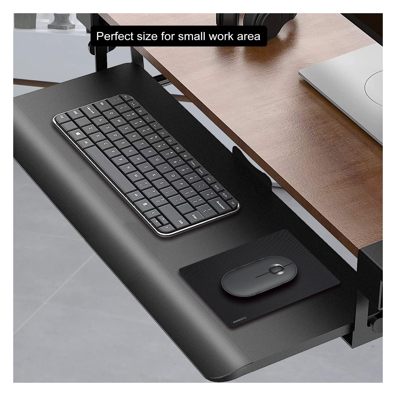 Mini Mouse Pad Small Size 2 Pack, C Portable Mouse Pad for Laptop Waterproof 5.5x7 in, Cute Travel Mousepad Black with Non Slip Rubber Base for