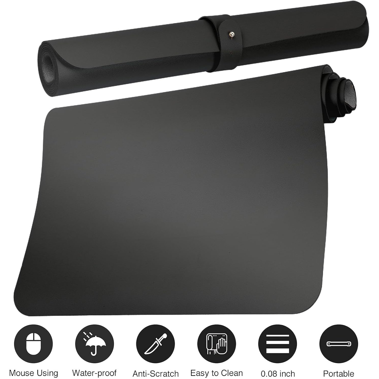 B Leather Desk Pad Protector,Non-Slip Mouse Pad,Laptop Desk Pad,Office Mouse Mat,Waterproof Leather Desk Blotter,Desk Writing Pad for Office and Home