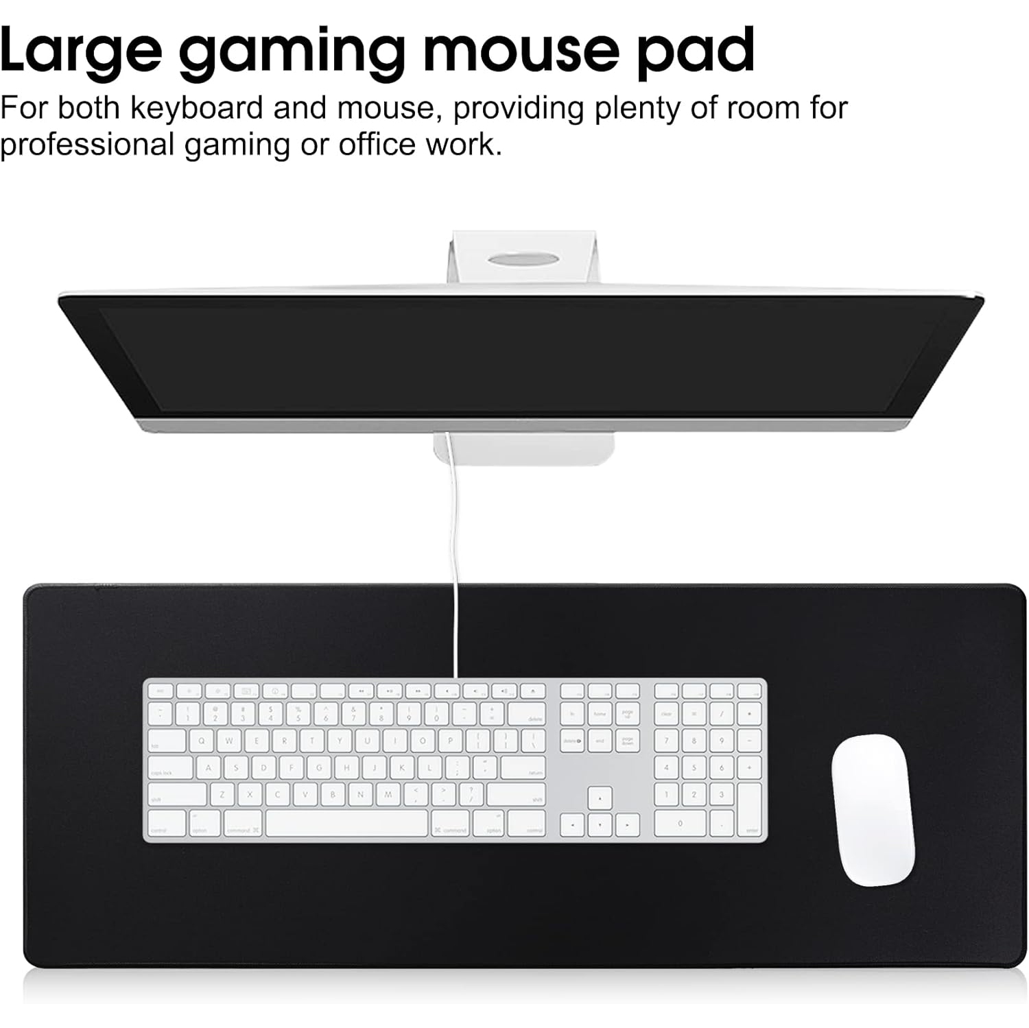 H Gaming Mouse Pad Extended Large Computer Keyboard Mouse Mat Desk Pad Soft Smooth Surface and Anti-Slip Rubber Base Waterproof Soft Cloth XXL Mouse