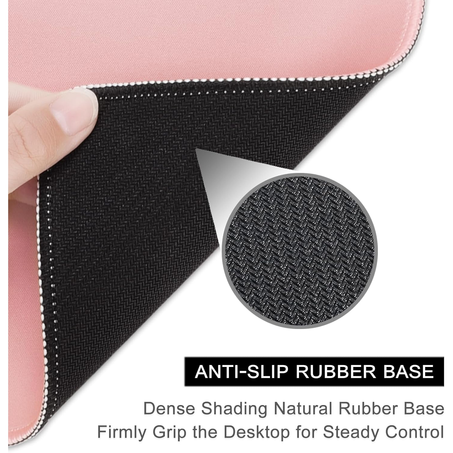 H Mouse Pad, Premium-Textured Square Mousepad 10.2 x 8.3 Inch, Stitched Edge Anti-Slip Waterproof Rubber Mouse Mat, Pretty Cute Mouse Pad for Office