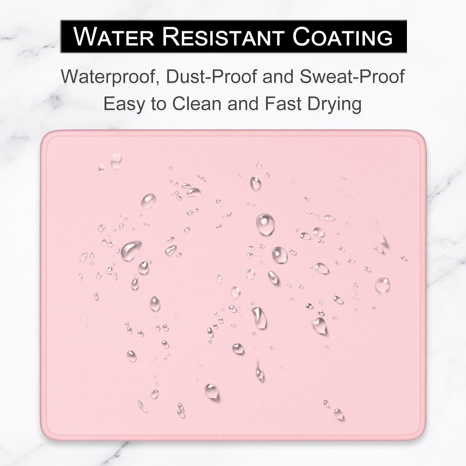 H Mouse Pad, Premium-Textured Square Mousepad 10.2 x 8.3 Inch, Stitched Edge Anti-Slip Waterproof Rubber Mouse Mat, Pretty Cute Mouse Pad for Office