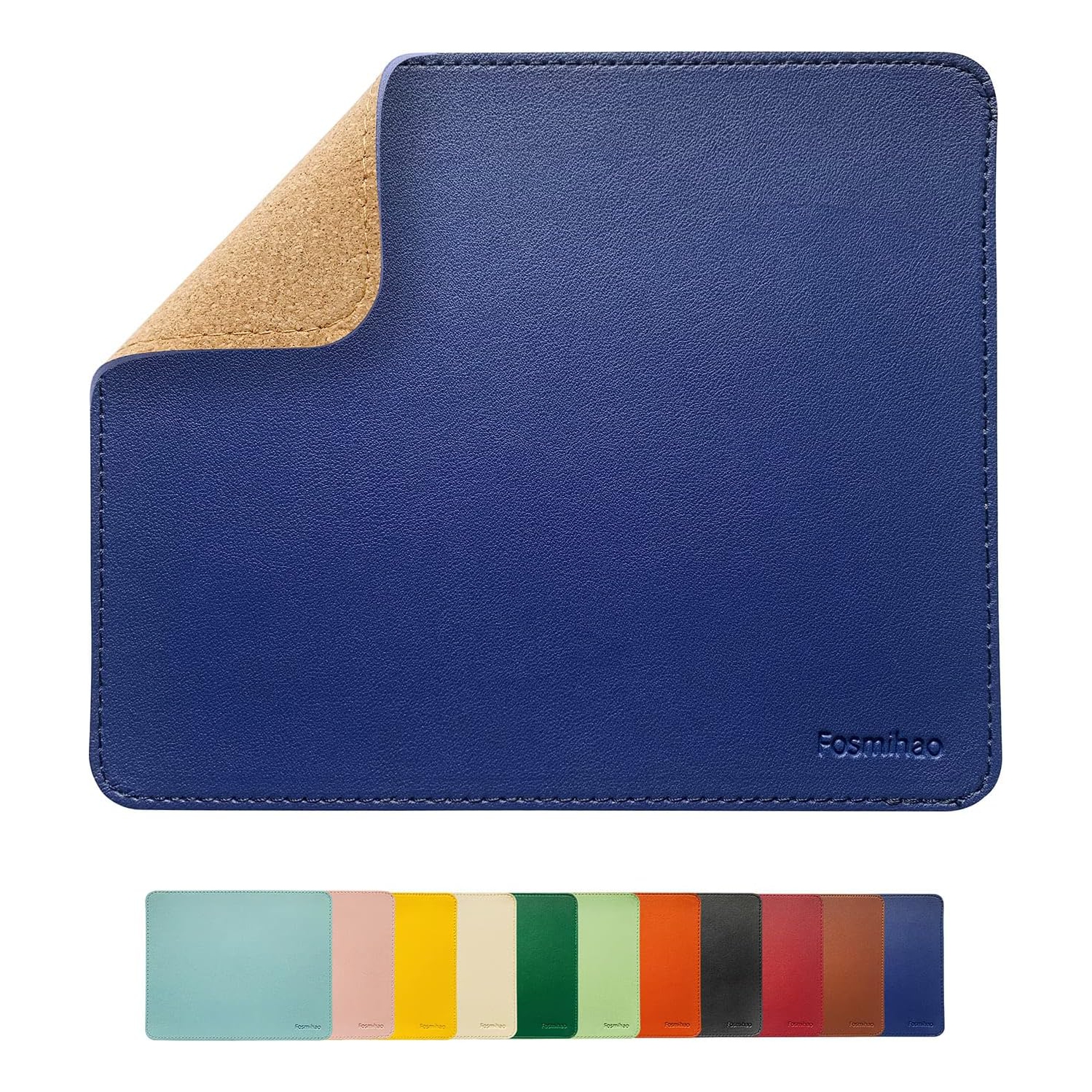 F Leather Mouse Pad - Wood Mouse Pad, Double Side Mouse Pad with Stitched Edge, Waterproof Ultra Thin Mouse Pad for Computers, Laptop, Office & Home,