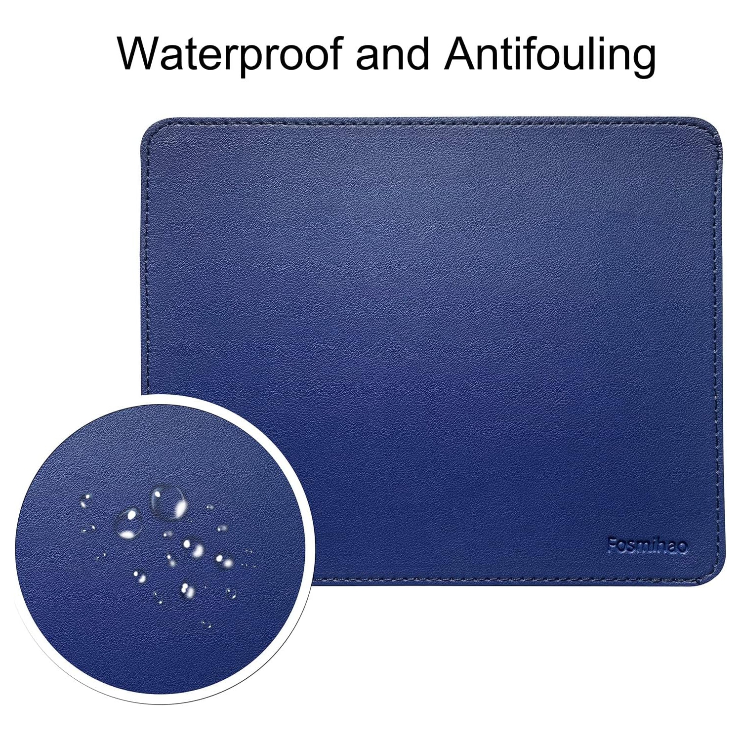 F Leather Mouse Pad - Wood Mouse Pad, Double Side Mouse Pad with Stitched Edge, Waterproof Ultra Thin Mouse Pad for Computers, Laptop, Office & Home,