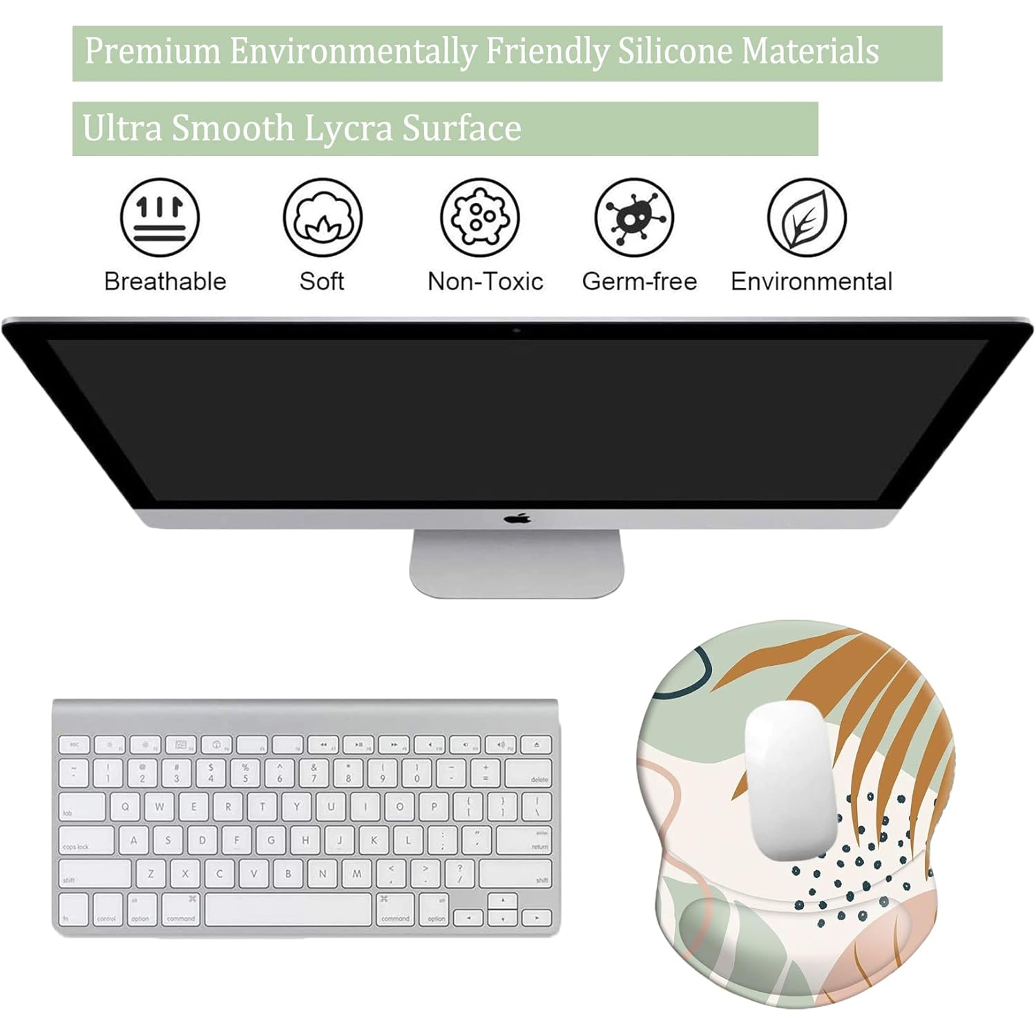 Mouse Pad with Support, Pain Relief Ergonomic Mouse Pad, Comfortable Durable Computer Mouse Pad Wrist Rest with Non-Slip PU Base for Home Office