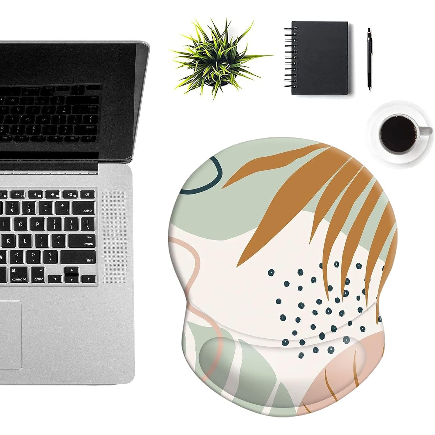 Mouse Pad with Support, Pain Relief Ergonomic Mouse Pad, Comfortable Durable Computer Mouse Pad Wrist Rest with Non-Slip PU Base for Home Office