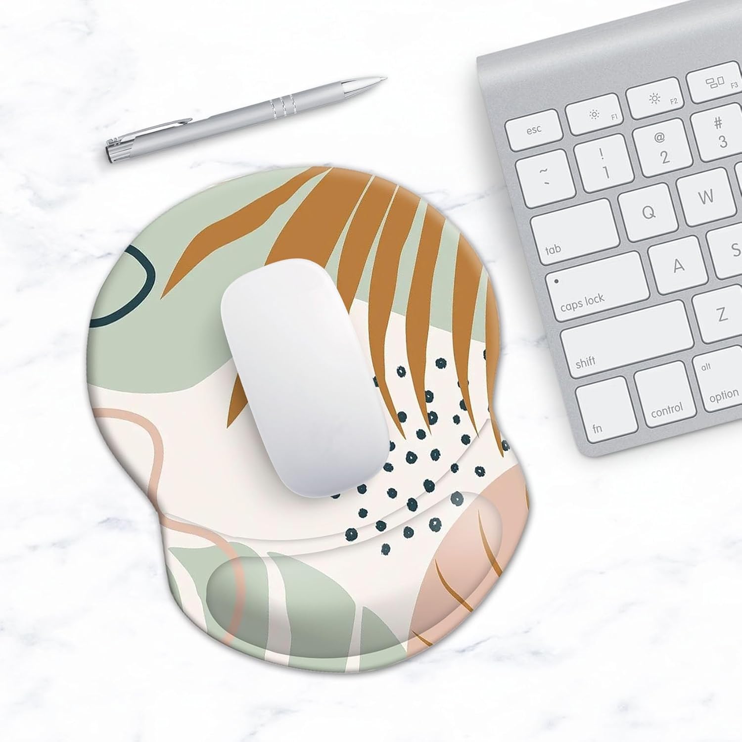 Mouse Pad with Support, Pain Relief Ergonomic Mouse Pad, Comfortable Durable Computer Mouse Pad Wrist Rest with Non-Slip PU Base for Home Office