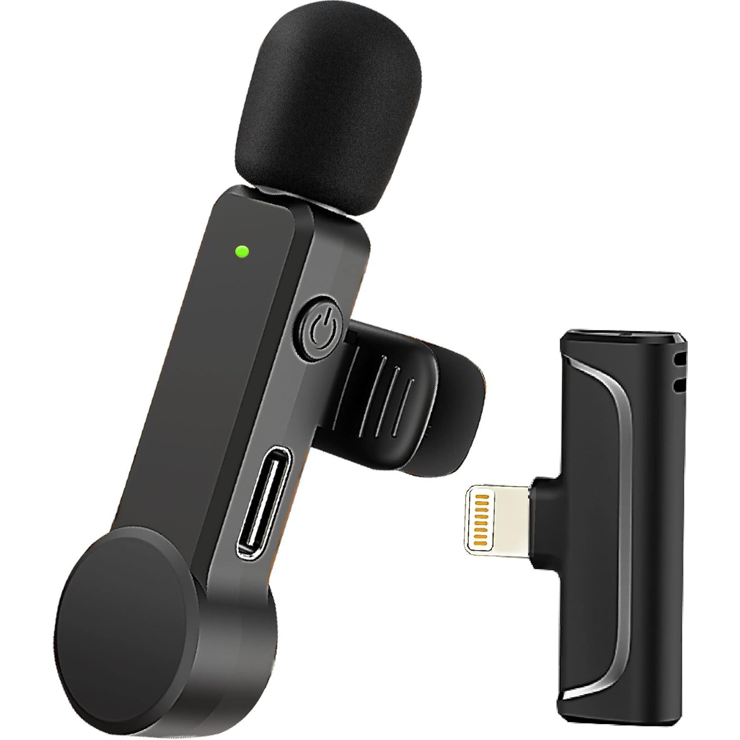 Microphone sans fil pour iPhone iPad Lav Mic Mic 10H Batterie Micro-cravate sans fil Micro-cravate à suppression du bruit Microphone Enregistrement