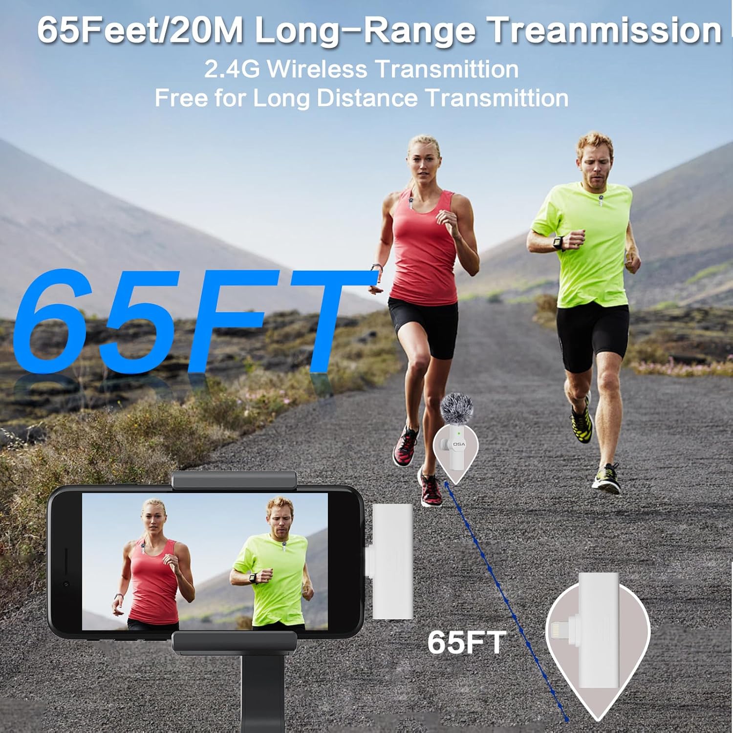 Micro-cravate sans fil miniature microphone mobile pour enregistrement vidéo iPhone, microphone sans fil pour entrevue, pour iPhone, microphone