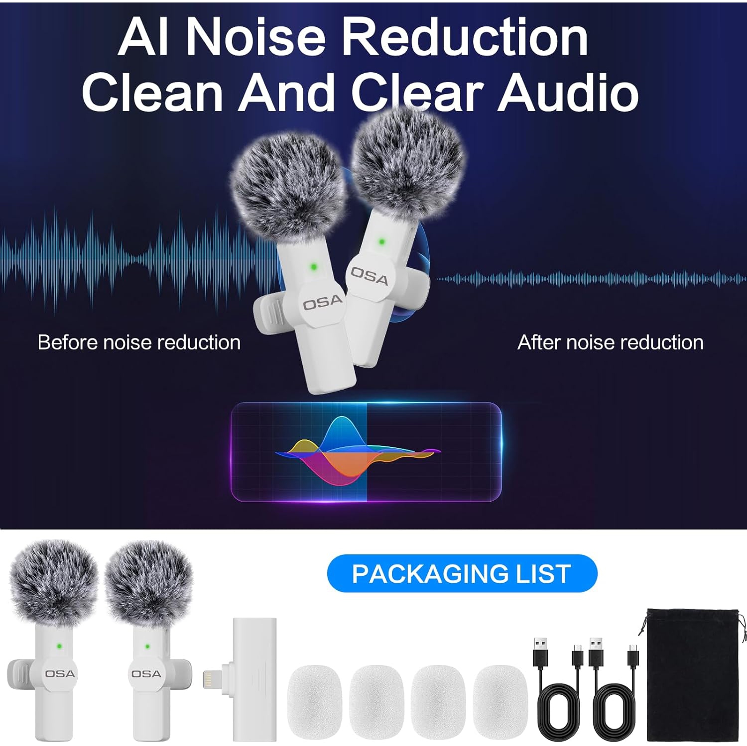 Micro-cravate sans fil miniature microphone mobile pour enregistrement vidéo iPhone, microphone sans fil pour entrevue, pour iPhone, microphone