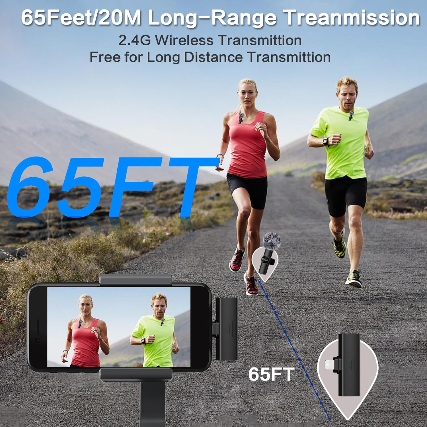 Micro-cravate sans fil miniature microphone mobile pour enregistrement vidéo iPhone, microphone sans fil pour entrevue, pour iPhone, microphone