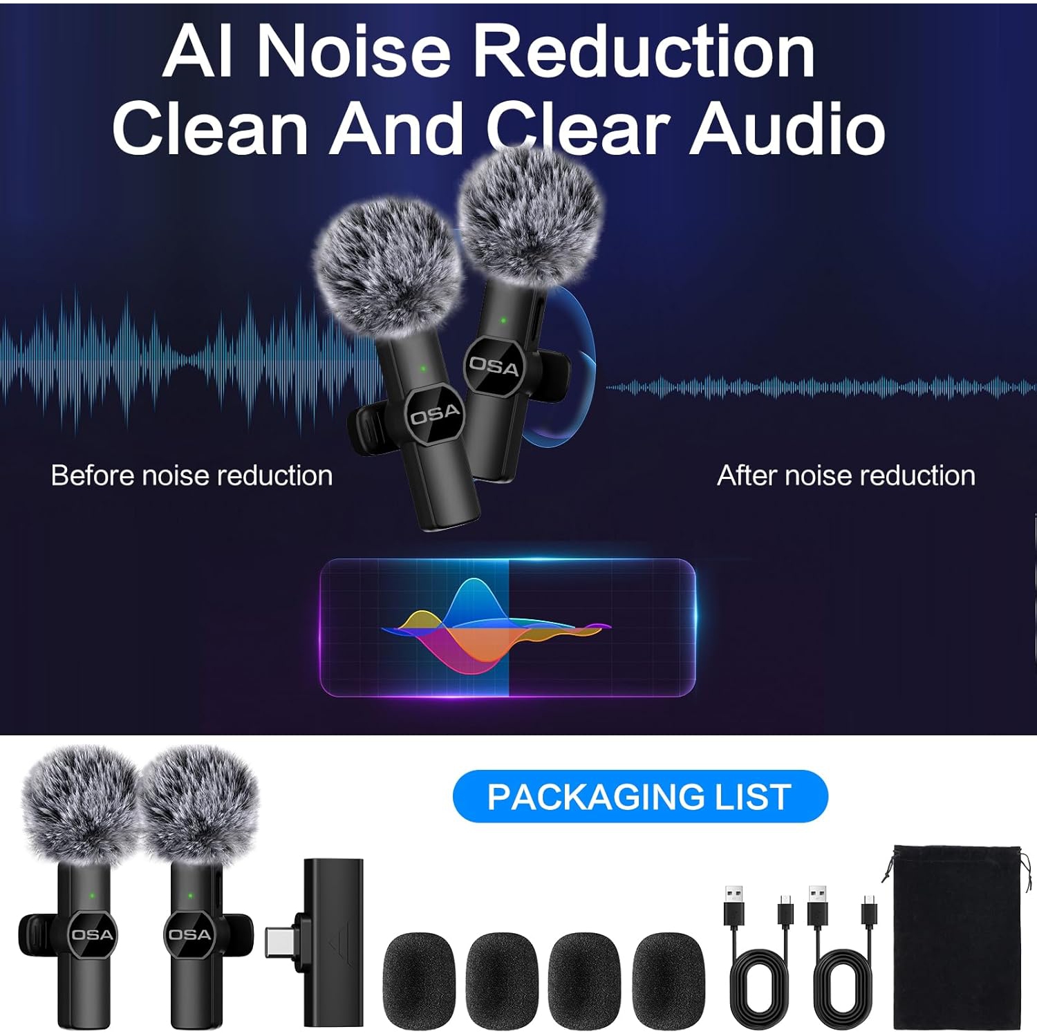 Micro-cravate sans fil miniature microphone mobile pour enregistrement vidéo iPhone, microphone sans fil pour entrevue, pour iPhone, microphone