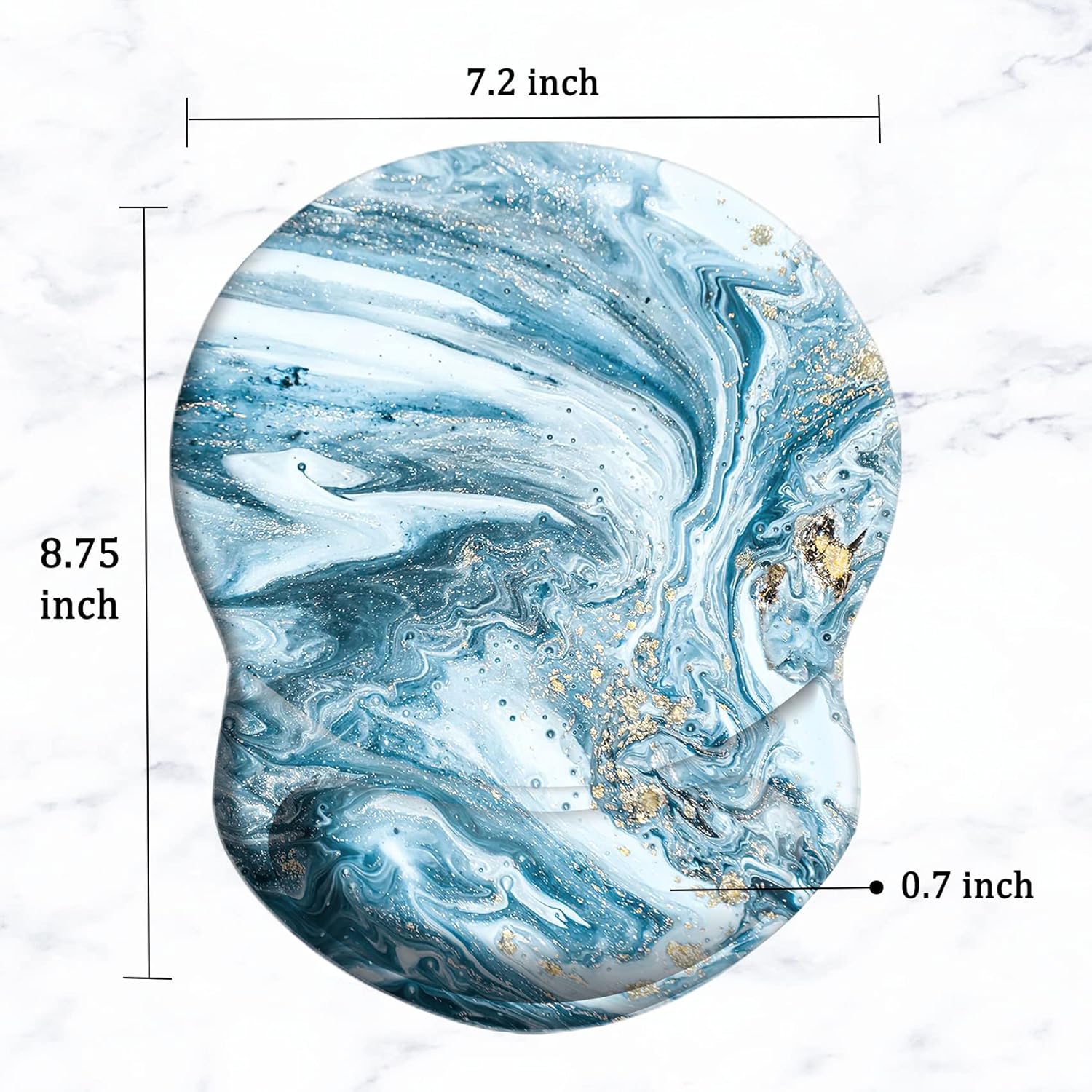 Mouse Pad with Wrist Support, Pain Relief Ergonomic Mouse Pad, Comfortable Durable Computer Mouse Pad Wrist Rest with Non-Slip PU Base for Home