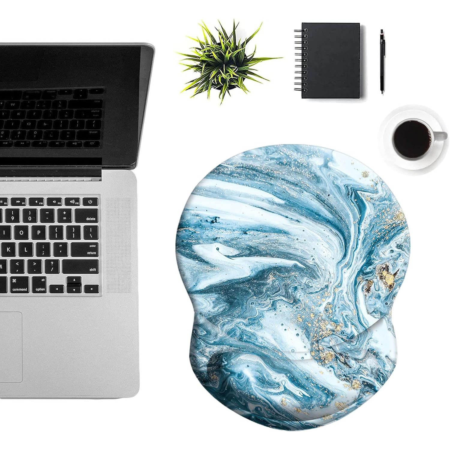 Mouse Pad with Wrist Support, Pain Relief Ergonomic Mouse Pad, Comfortable Durable Computer Mouse Pad Wrist Rest with Non-Slip PU Base for Home