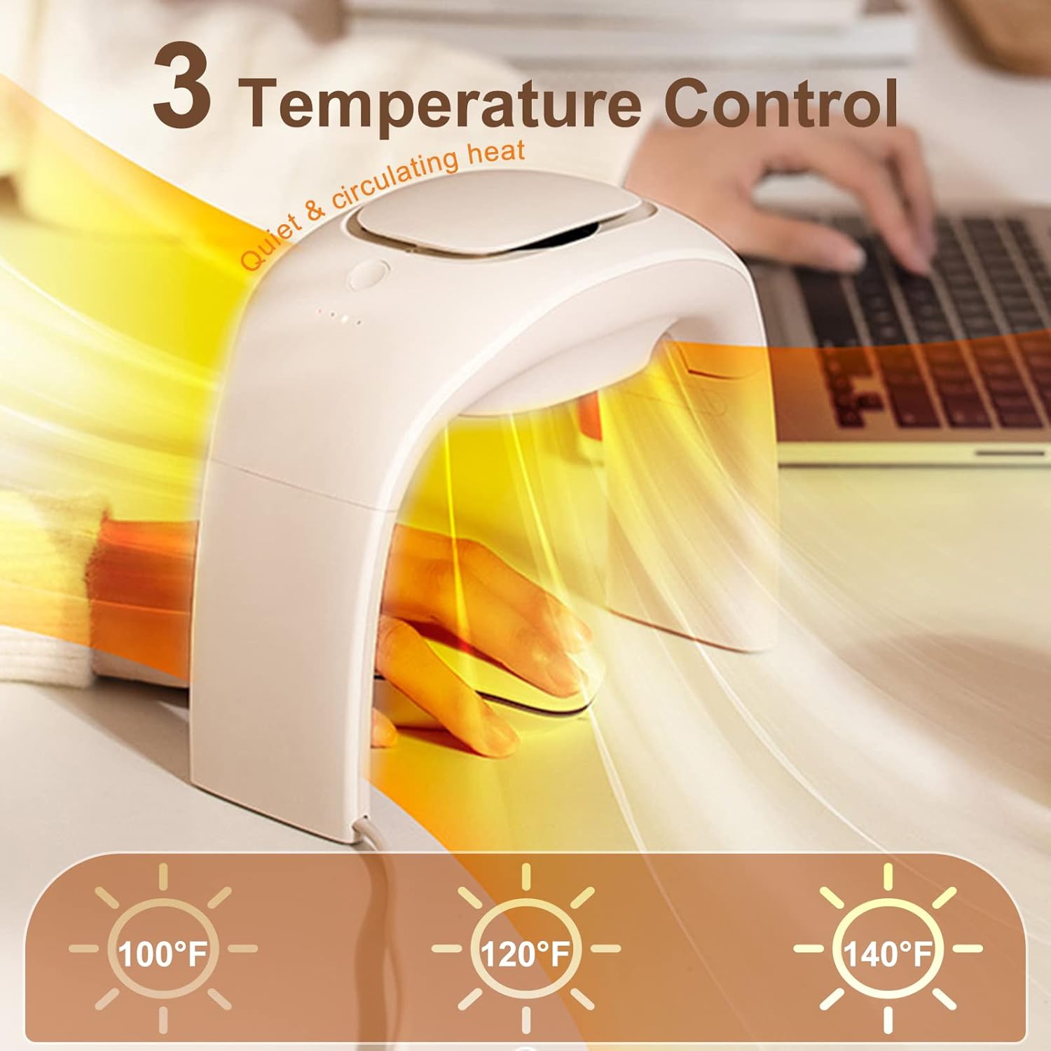x Heated Mouse Pad Hand Warmer, 110V Heated Desk Warmer for Office Gaming Adjustable Temperature with 5ft Cable, Desktop Hand Warmer for Kids Men and