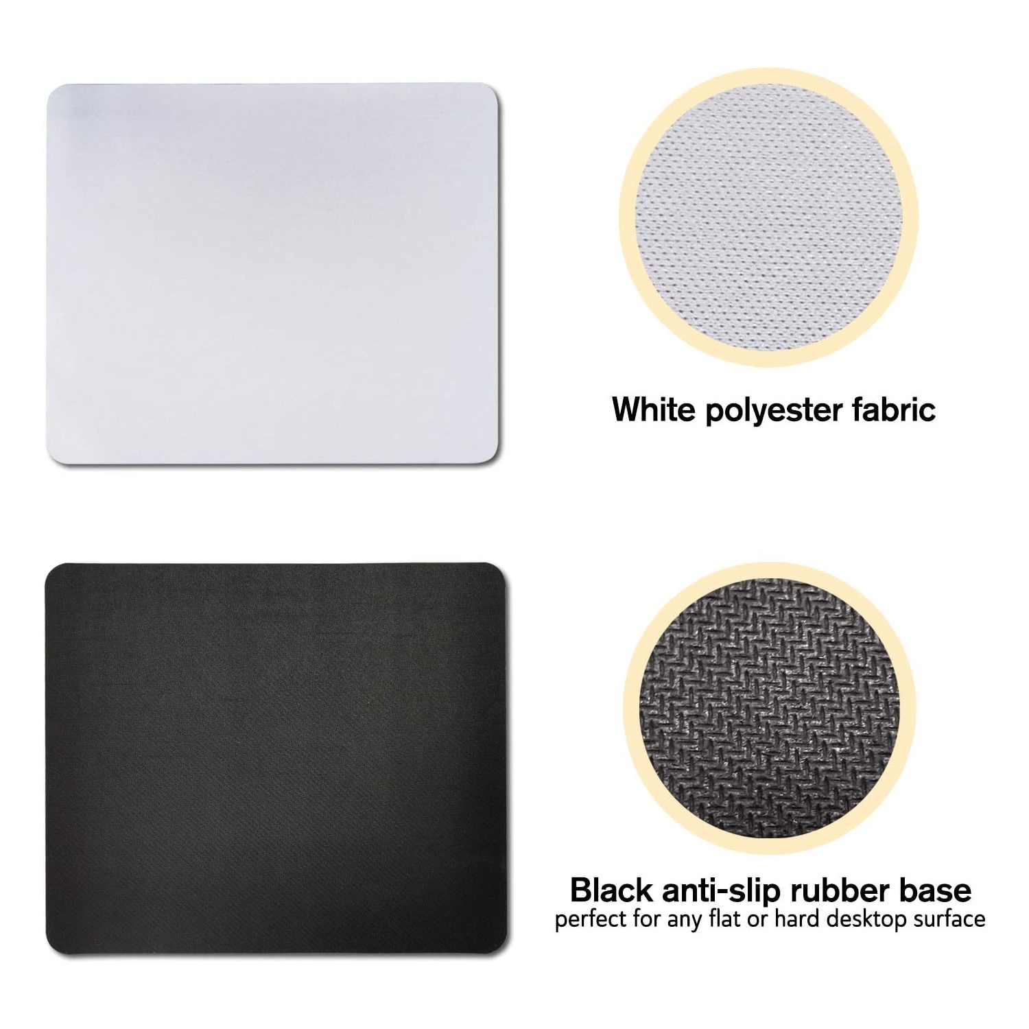 A Sublimation Mouse Pad Blank Rectangular Blanks 12 pcs for Sublimation Transfer Heat Press Printing Crafts 24x20x0.2cm White