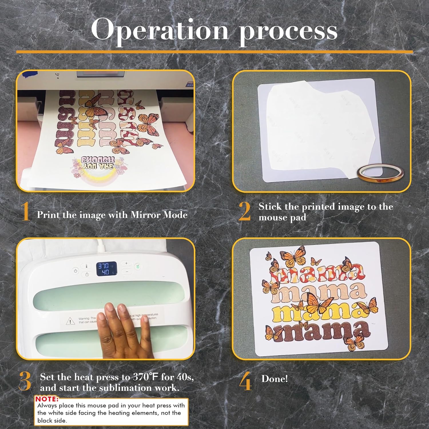 A Sublimation Mouse Pad Blank Rectangular Blanks 12 pcs for Sublimation Transfer Heat Press Printing Crafts 24x20x0.2cm White