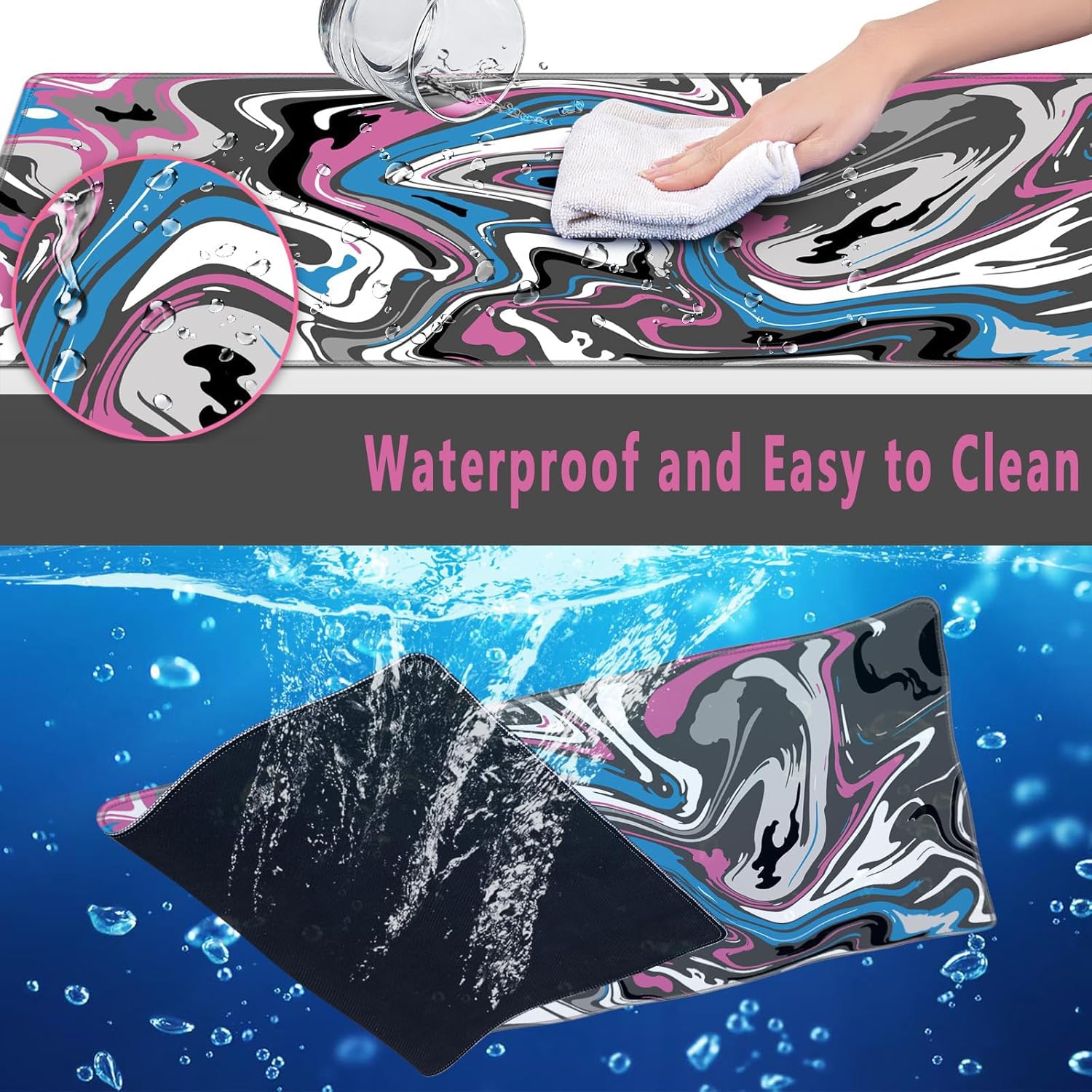 Large Mouse Pad for Desk - 80 x 40 cm Gaming Mouse Pad with Stitched Edges, Anti-Slip Base, Desk Mat for Keyboard and Mouse