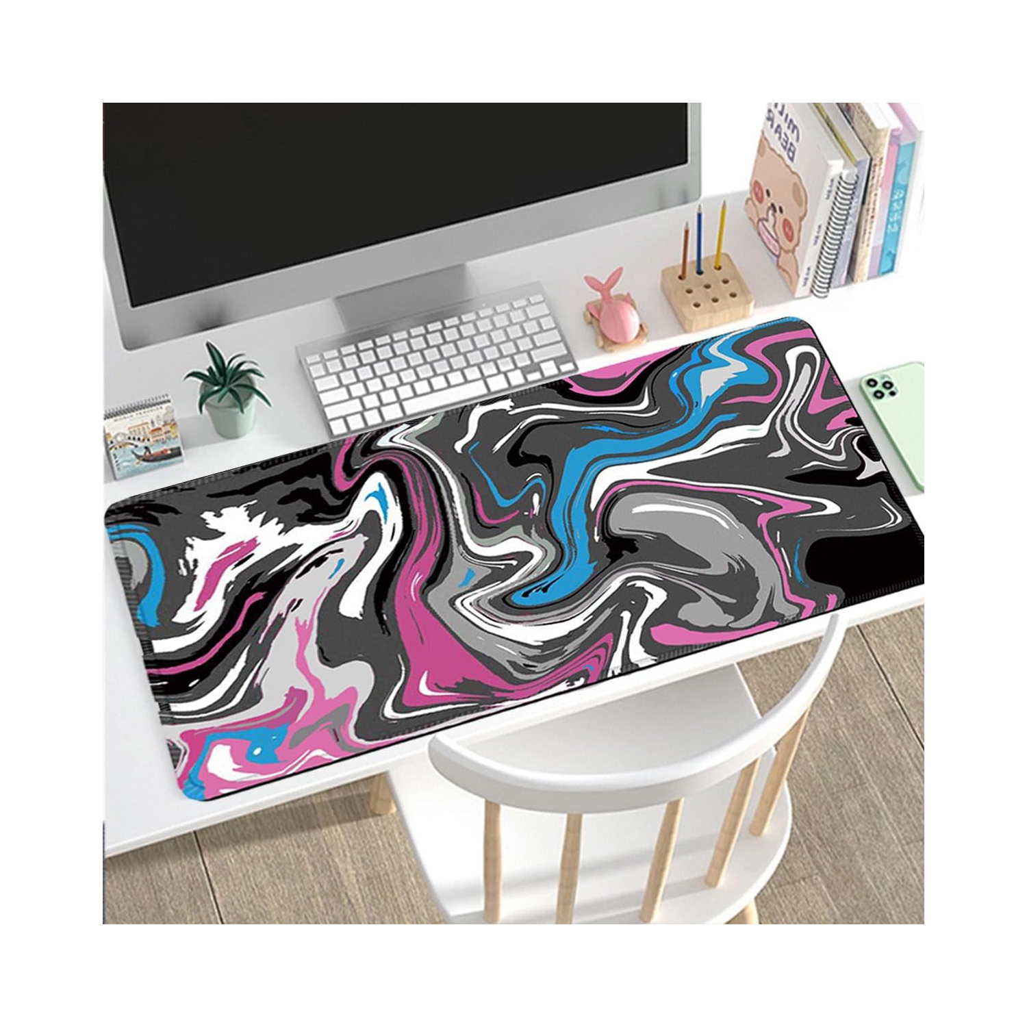 Large Mouse Pad for Desk - 80 x 40 cm Gaming Mouse Pad with Stitched Edges, Anti-Slip Base, Desk Mat for Keyboard and Mouse