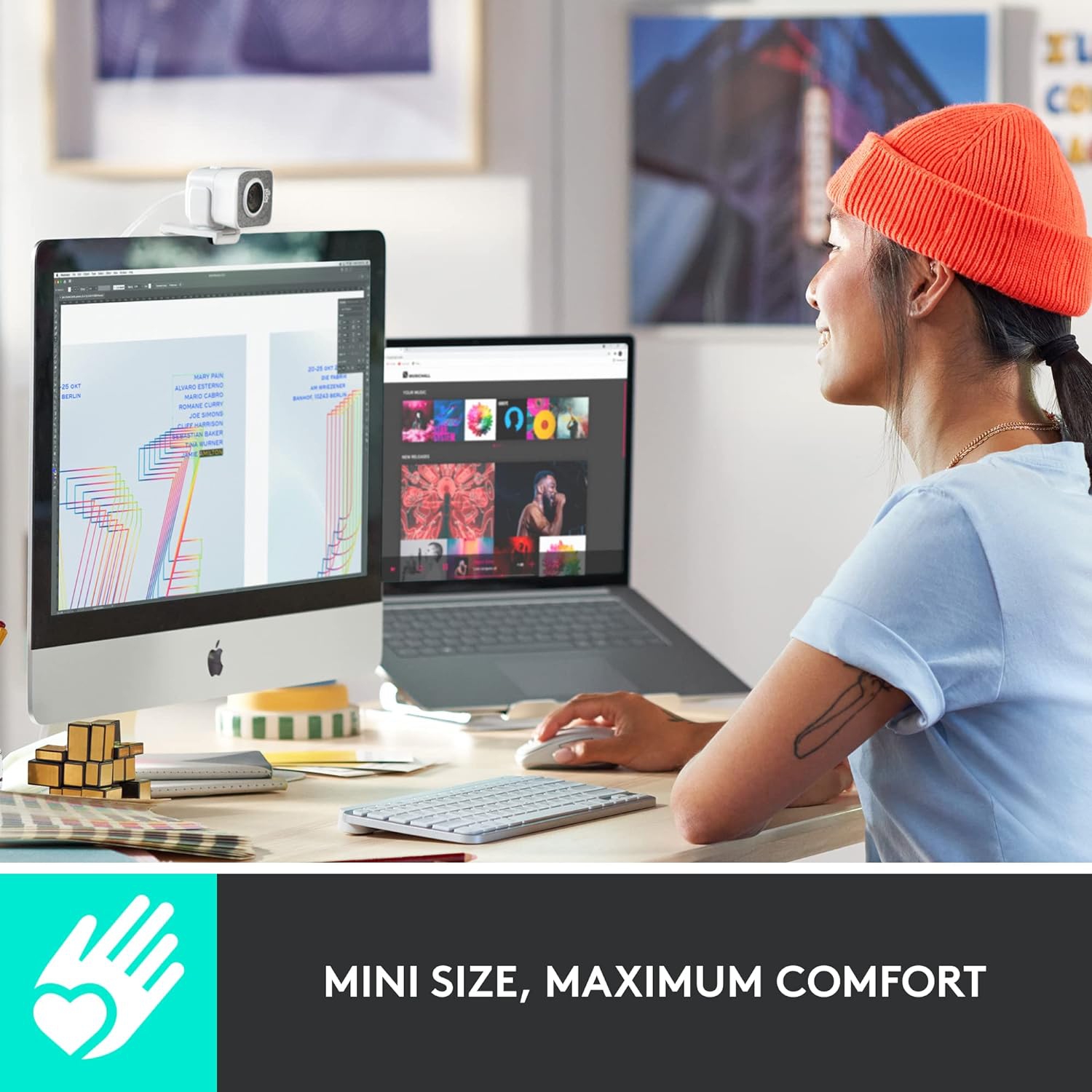 Open Box - Logitech MX Keys Mini TKL Bluetooth Scissor Mini MX Keys Switch Keyboard for Apple mac OS, iPad OS with Backlit Keys - Pale Gray