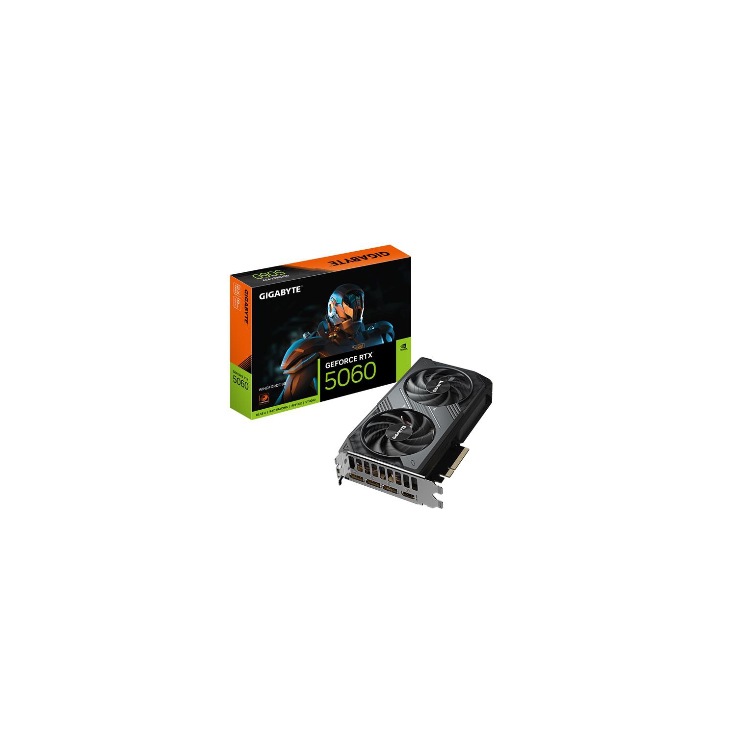 GIGABYTE GeForce RTX 5060 WINDFORCE 8G Graphics Card, 8GB 128-bit GDDR7, PCIe 5.0, WINDFORCE cooling system, GV-N5060WF2-8GD Video Card