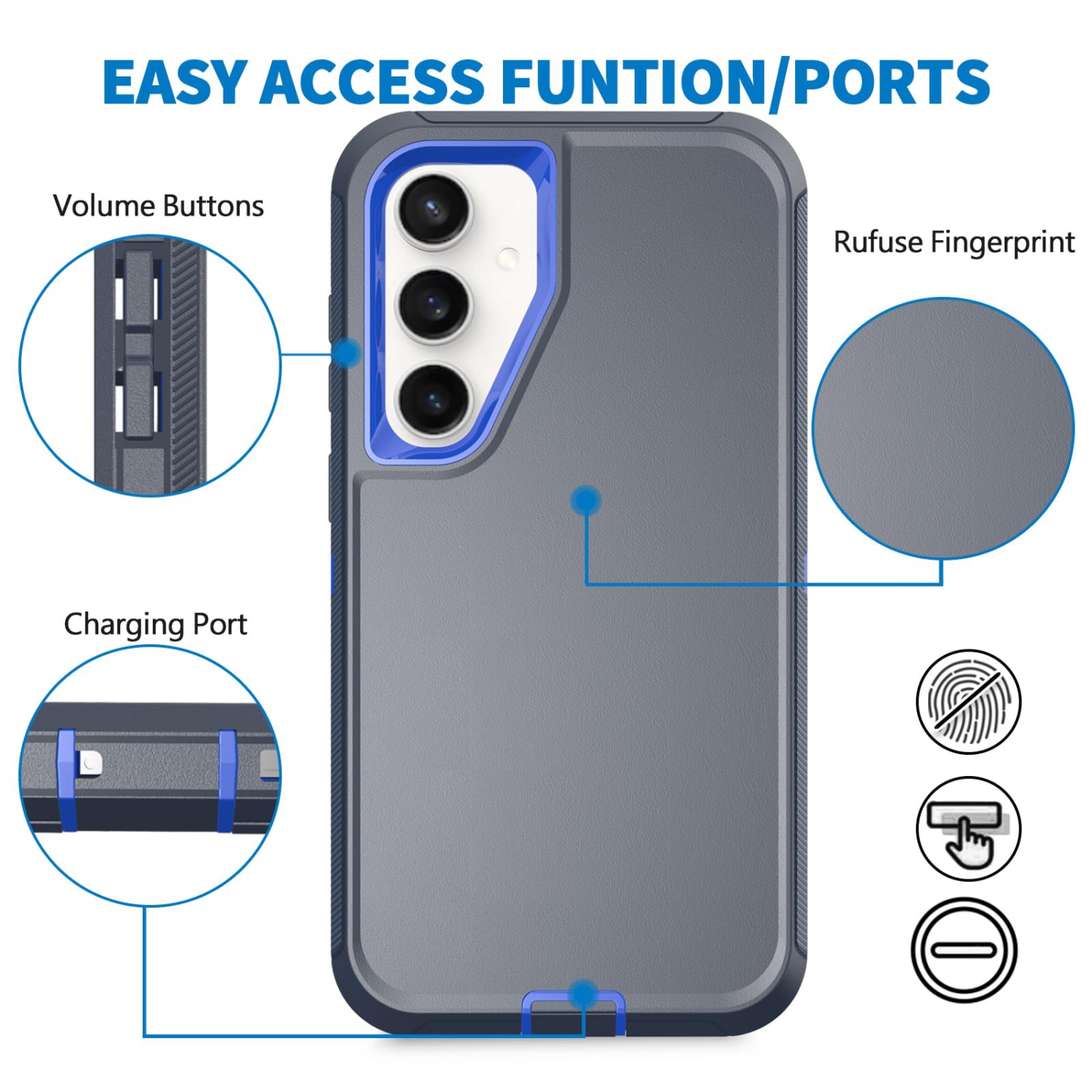 Defender – Étui pour Samsung Galaxy S25 5G, robuste antichoc, hermétique à la poussière, 3-en-1, protecteur protecteur robuste pour Galaxy S25 5G