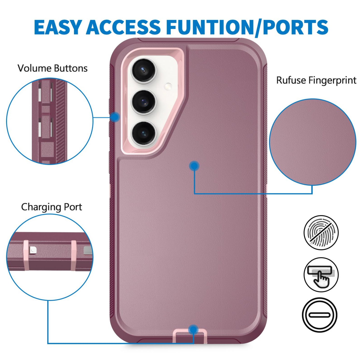 Étui Defender pour Samsung Galaxy S25 5G, robuste antichoc, hermétique à la poussière 3-en-1, protecteur protecteur robuste pour Galaxy S25 5G