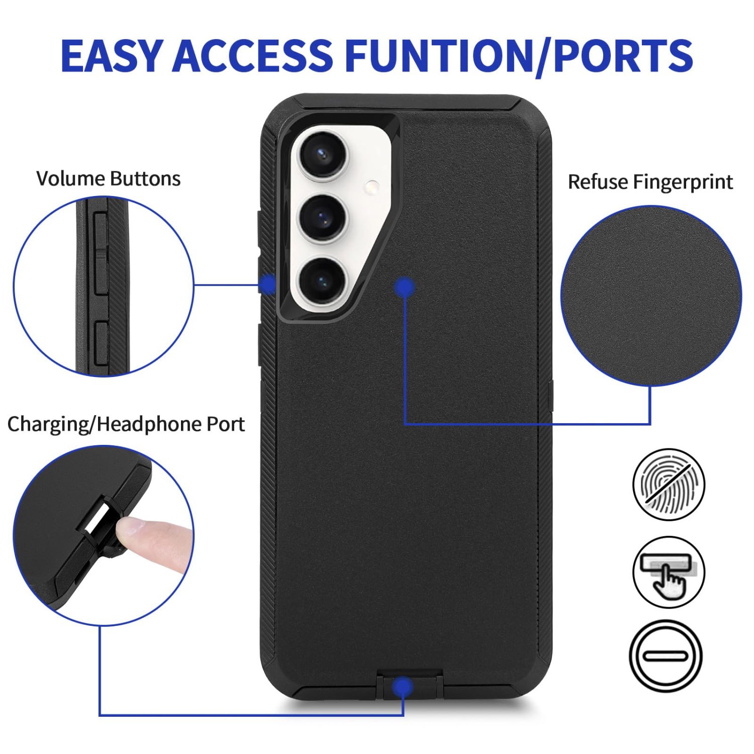 Defender – Étui pour Samsung Galaxy S25 5G, robuste antichoc, hermétique à la poussière, 3-en-1, protecteur protecteur robuste pour Galaxy S25 5G