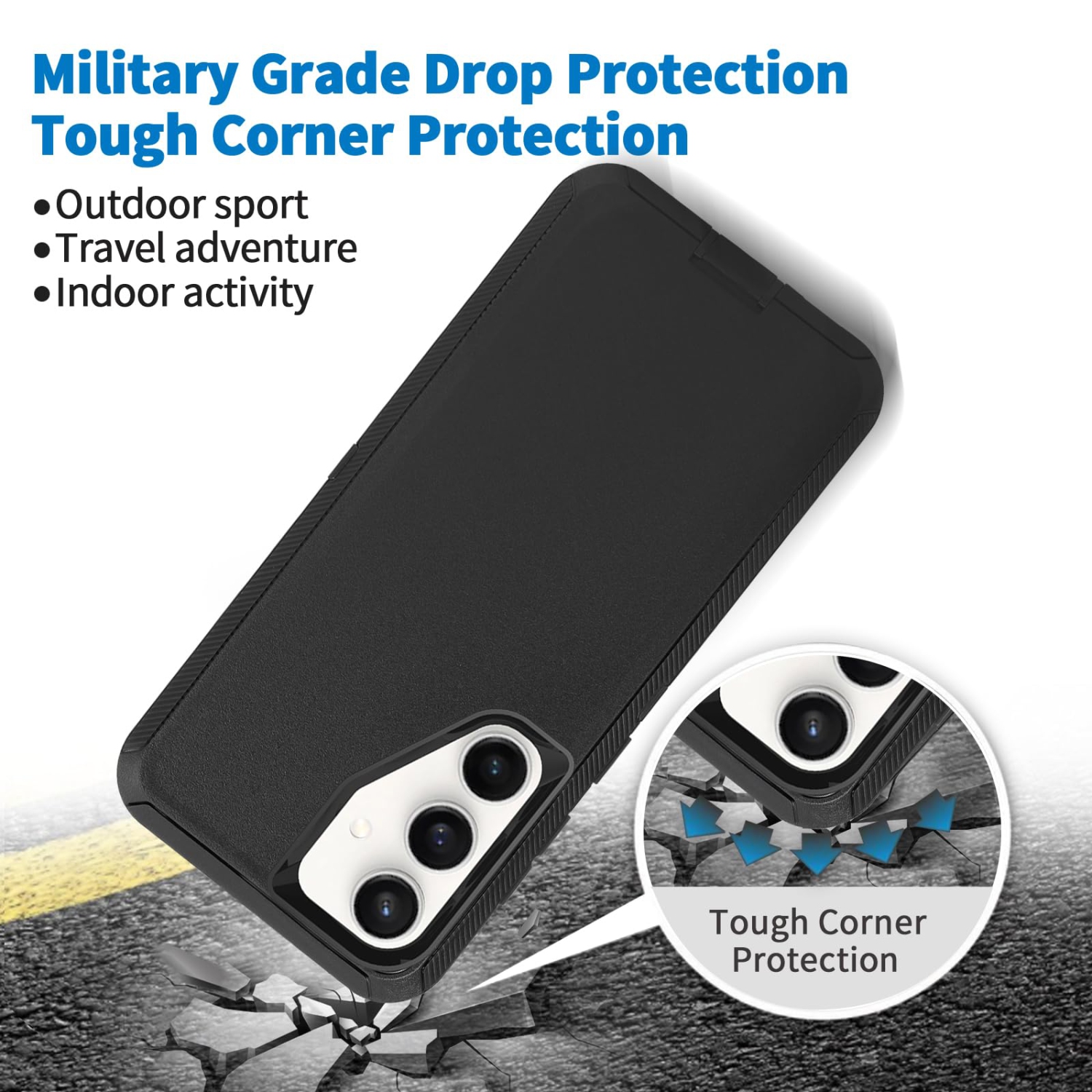 Defender – Étui pour Samsung Galaxy S25 5G, robuste antichoc, hermétique à la poussière, 3-en-1, protecteur protecteur robuste pour Galaxy S25 5G