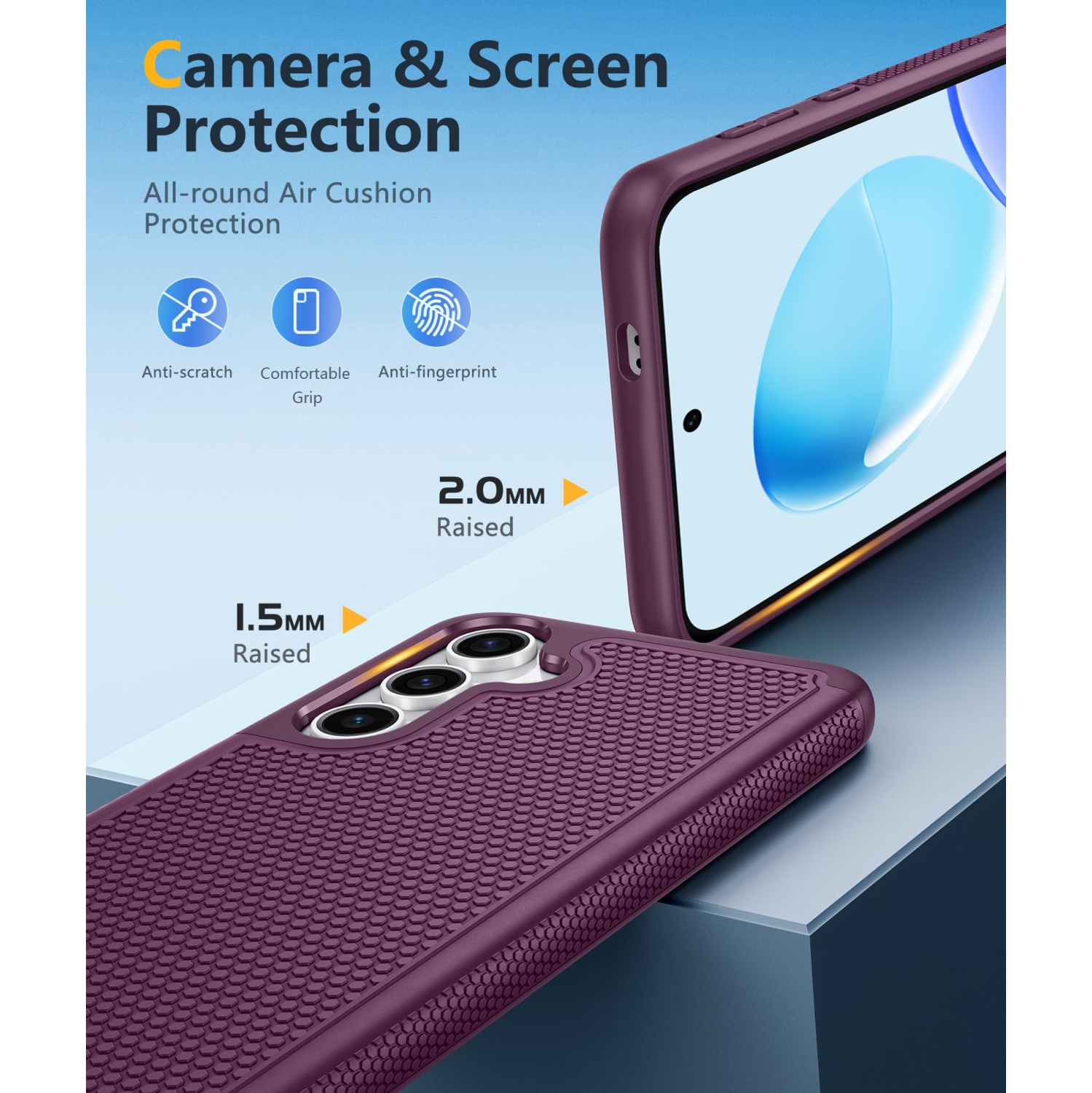 Samsung Galaxy S25 Case: Dual Layer Heavy Duty Phone Protective Cover Shockproof Rugged with Non-Slip Textured - Military Drop Protection Bumper