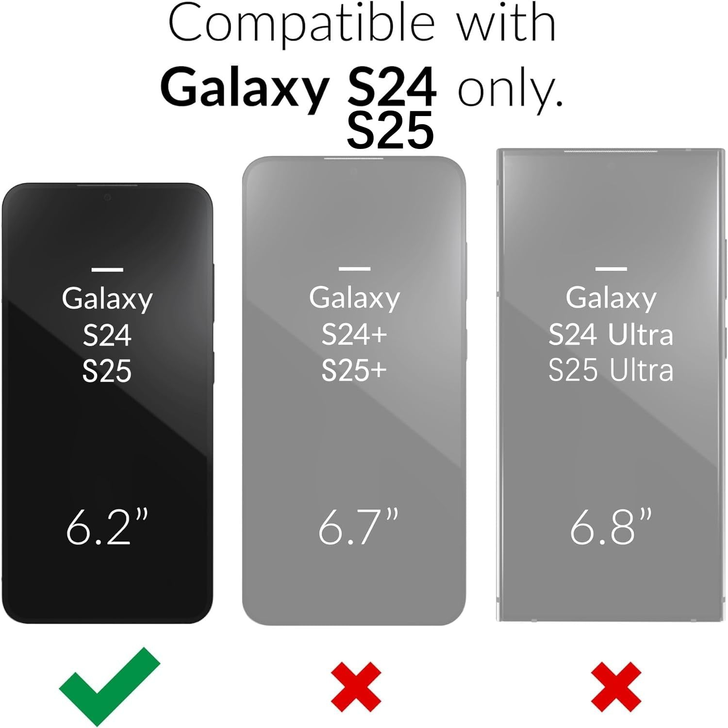 Pour étui S24 pour Galaxy S25 de Samsung - Comprend 2 pellicules protectrices trempées avec protection de caméra à fenêtre coulissante et support de