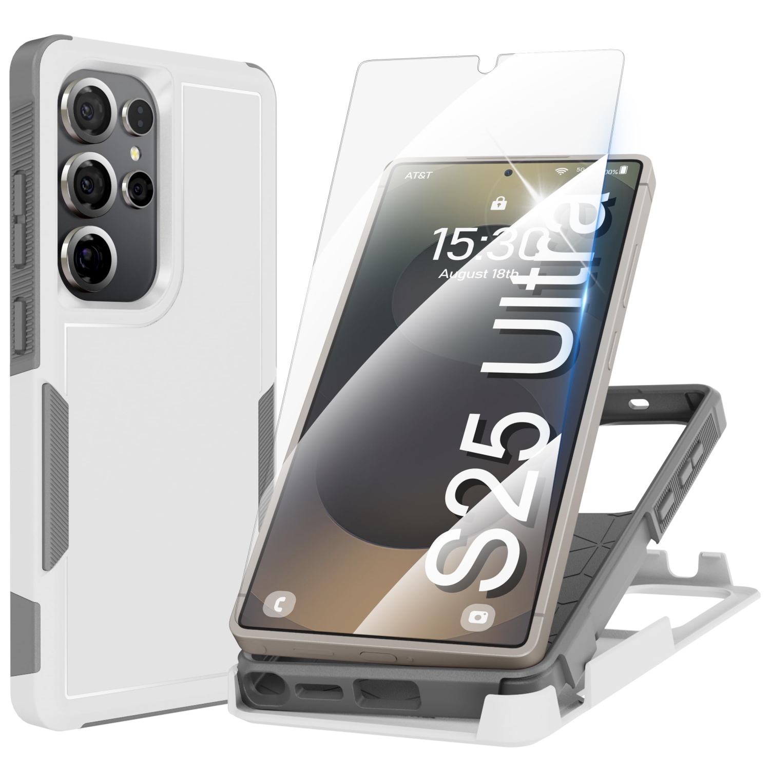 Pour Samsung Galaxy S25 Ultra, avec 1 protecteurs d'écran en verre trempé, robuste boîtier intégral antichoc et résistant aux chutes à 360°, TPUR